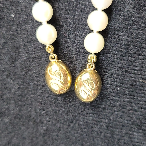 CULTURED PEARL NECKLACE & BRACELET SET 18K - Picture 4 of 9